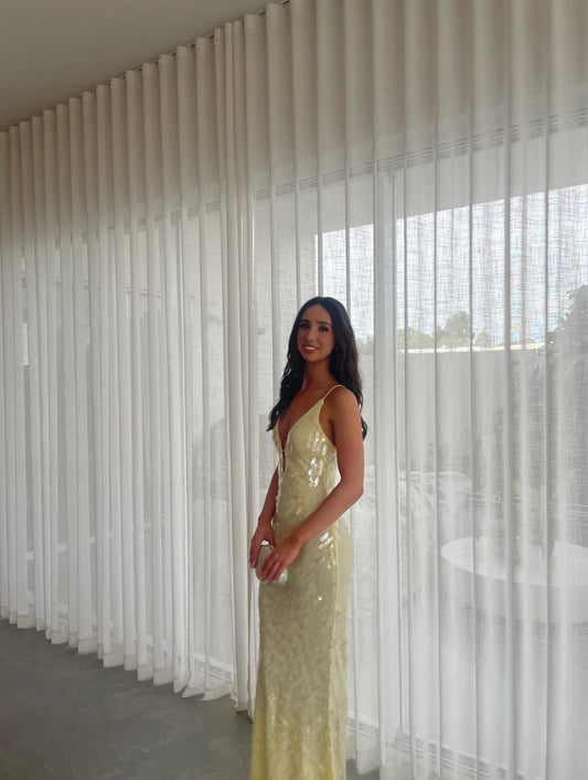 Sapphire Sequin Dress - Yellow