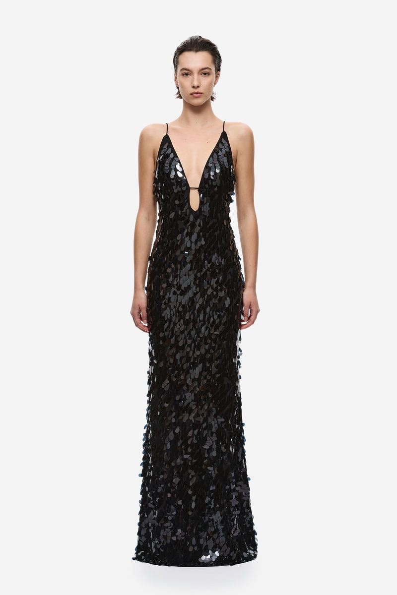 Sapphire Sequin Dress - Back